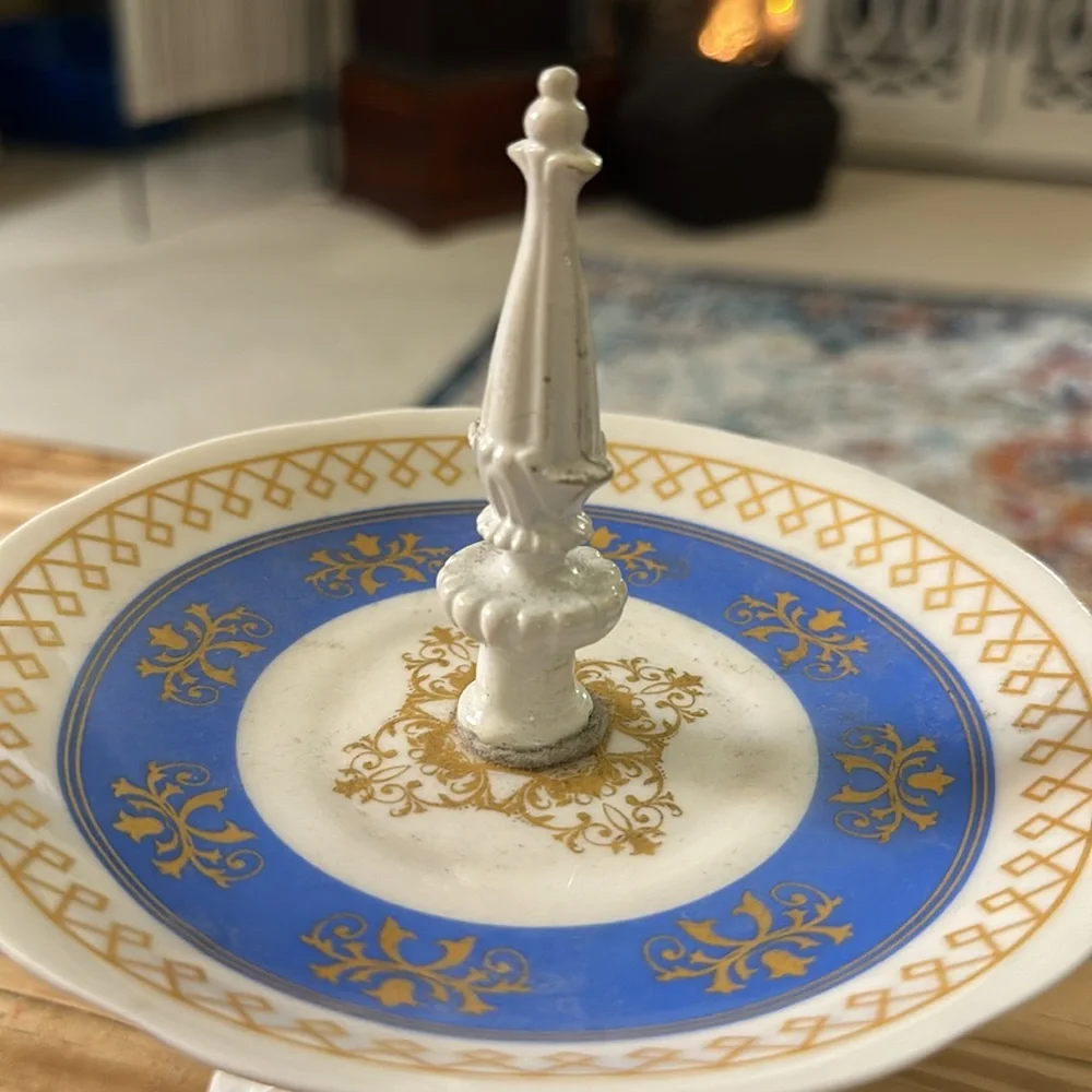 Charmed Life Porcelain Ornate Dish Ring / Jewelry Holder.